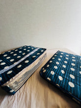 Load image into Gallery viewer, Sooti Clothes Organizer - Indigo Polka | Set of 2 | Bedsheet Organizer