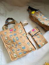 Load image into Gallery viewer, Lunch Bag With Bottle Bag &amp; Cutlery Wrap - Coffee Love