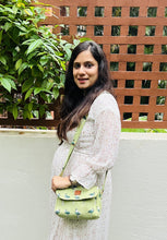 Load image into Gallery viewer, Flamingo Green Love - Rectangle Sling Bag