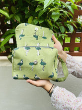 Load image into Gallery viewer, Flamingo Green Love - Rectangle Sling Bag