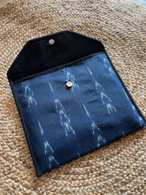 Load image into Gallery viewer, Sooti Envelope Ikat Blue - Big Size When Open