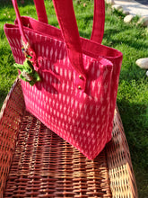 Load image into Gallery viewer, Tote Bag - Red Ikat Cross