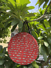 Load image into Gallery viewer, Sooti Round Fish Love Quirky Tote Bags in cotton for those casual times and vacation days. Spacious enough to keep all your belongings. Handcrafted with love
