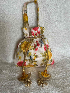 Sooti Potli Bag Floral Love for Special Occasion with tassels & haandle