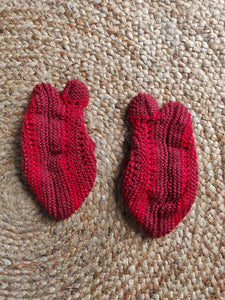 Woolen Slippers - Red & Pink