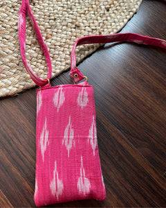 Mobile Sling Bag - Ikat Pink