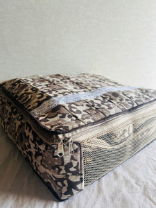 Sooti Saree Organizer - Dabu Brown | Comes With 5 Saree Sleeves and a Cloth Bag