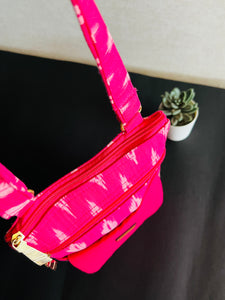 Zipper Sling Bag - Ikat Pink