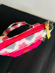 Zipper Sling Bag - Ikat White