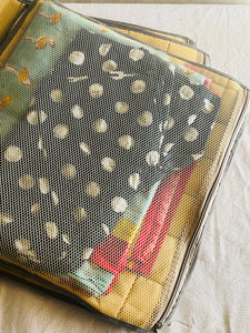 Sooti Saree Organizer - Dabu Grey | Comes With 5 Saree Sleeves and a Cloth Bag