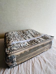 Sooti Saree Organizer - Dabu Grey | Comes With 5 Saree Sleeves and a Cloth Bag