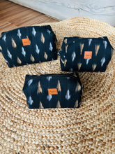 Load image into Gallery viewer, Box Pouches - Set of 3 | Ikat Black