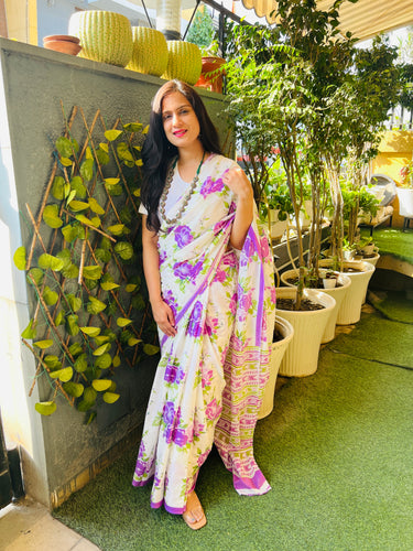 Saree - Purple Floral