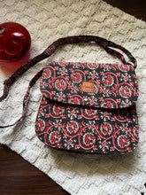 Load image into Gallery viewer, Sooti Sling Bag - Floral Red &amp; Black