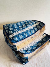 Load image into Gallery viewer, Sooti Clothes Organizer - Indigo Lotus | Set of 2 | Bedsheet Organizer