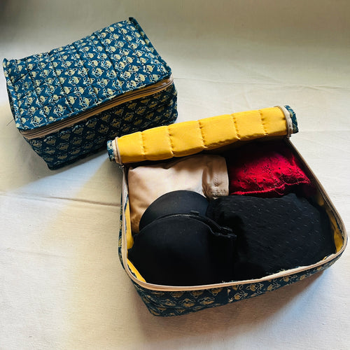 Sooti Lingerie Organiser - Ajrakh | Set of 2 | Multipurpose