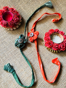 Rakhi - Floral Button | Assorted Colours | Zero Waste Rakhi | Comes With Brooch