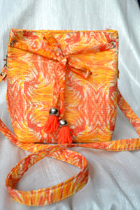 Sooti Jhola Bag – Festive Orange Shaded - Sooti.in