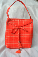 Load image into Gallery viewer, Sooti Jhola Bag – Festive Red Checks - Sooti.in