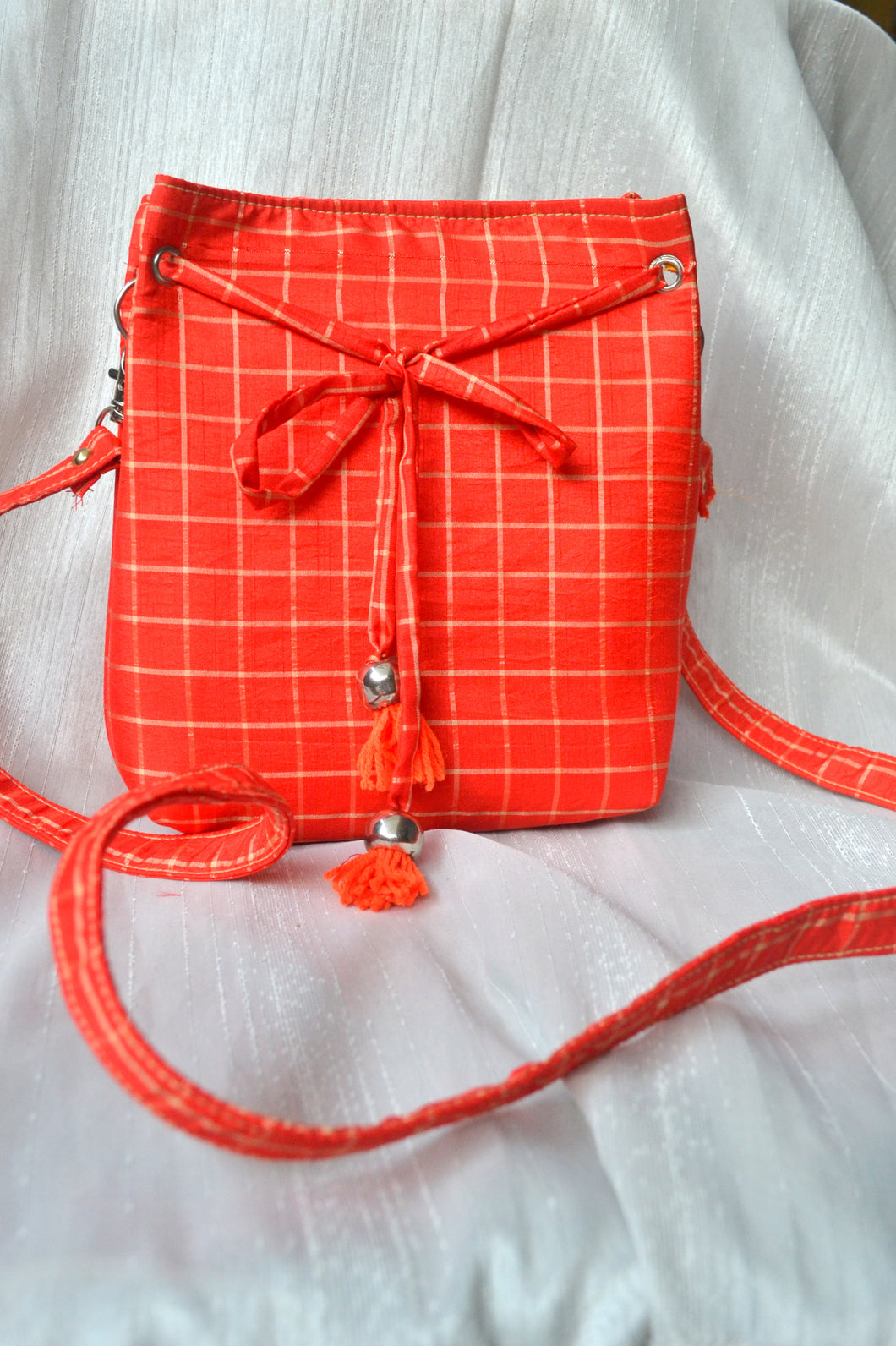 Sooti Jhola Bag – Festive Red Checks - Sooti.in