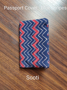 Sooti Passport Cover - Blue Stripes - Sooti.in