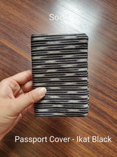 Load image into Gallery viewer, Sooti Passport Cover - Ikat Black - Sooti.in