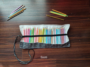 Sooti Stationary Pouch - Ikat Black - Sooti.in