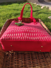Load image into Gallery viewer, Tote Bag - Red Ikat Cross