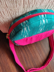 Round Sling Bag - Ikat Turquoise