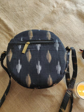 Load image into Gallery viewer, Round Sling Bag - Ikat Black