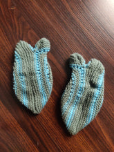 Load image into Gallery viewer, Woolen Slippers - Grey &amp; Light Blue