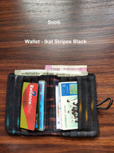 Load image into Gallery viewer, Sooti Wallet – Ikat Stripes Black - Sooti.in
