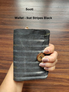 Sooti Wallet – Ikat Stripes Black - Sooti.in