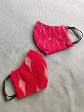 Load image into Gallery viewer, Sooti Face Mask - Ikat Red &amp; Pink Size XL