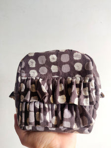 Dots Grey - Ruffle Pouch Bag