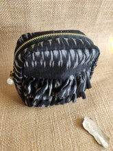 Load image into Gallery viewer, Ikat Black - Ruffle Pouch Bag