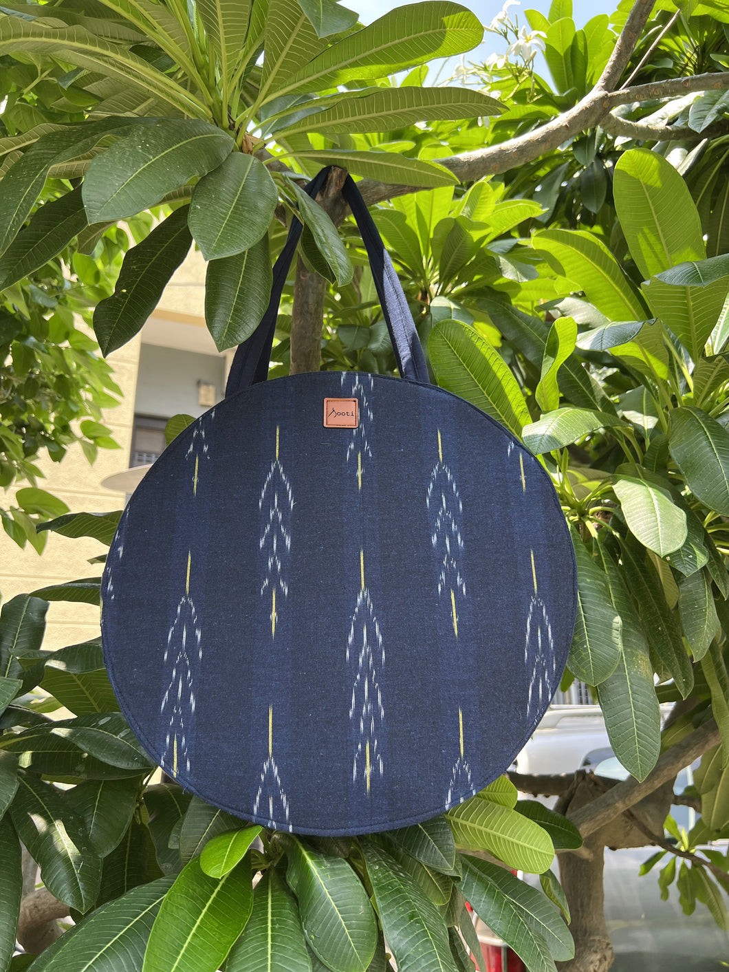 Round Ikat Tote Bags for those casual times and vacation days. Spacious enough to keep all your belongings.