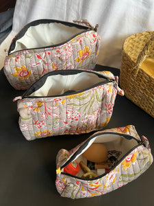 Sooti Quilted Pouches - Travel Pouches in set of 3