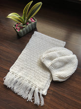 Load image into Gallery viewer, Sooti White Scarf &amp; Beanie crochet love made by a granny