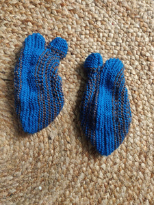Woolen Slippers - Blue & Brown