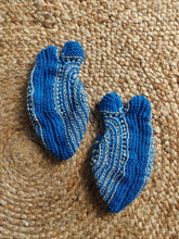 Load image into Gallery viewer, Woolen Slippers - Blue &amp; White