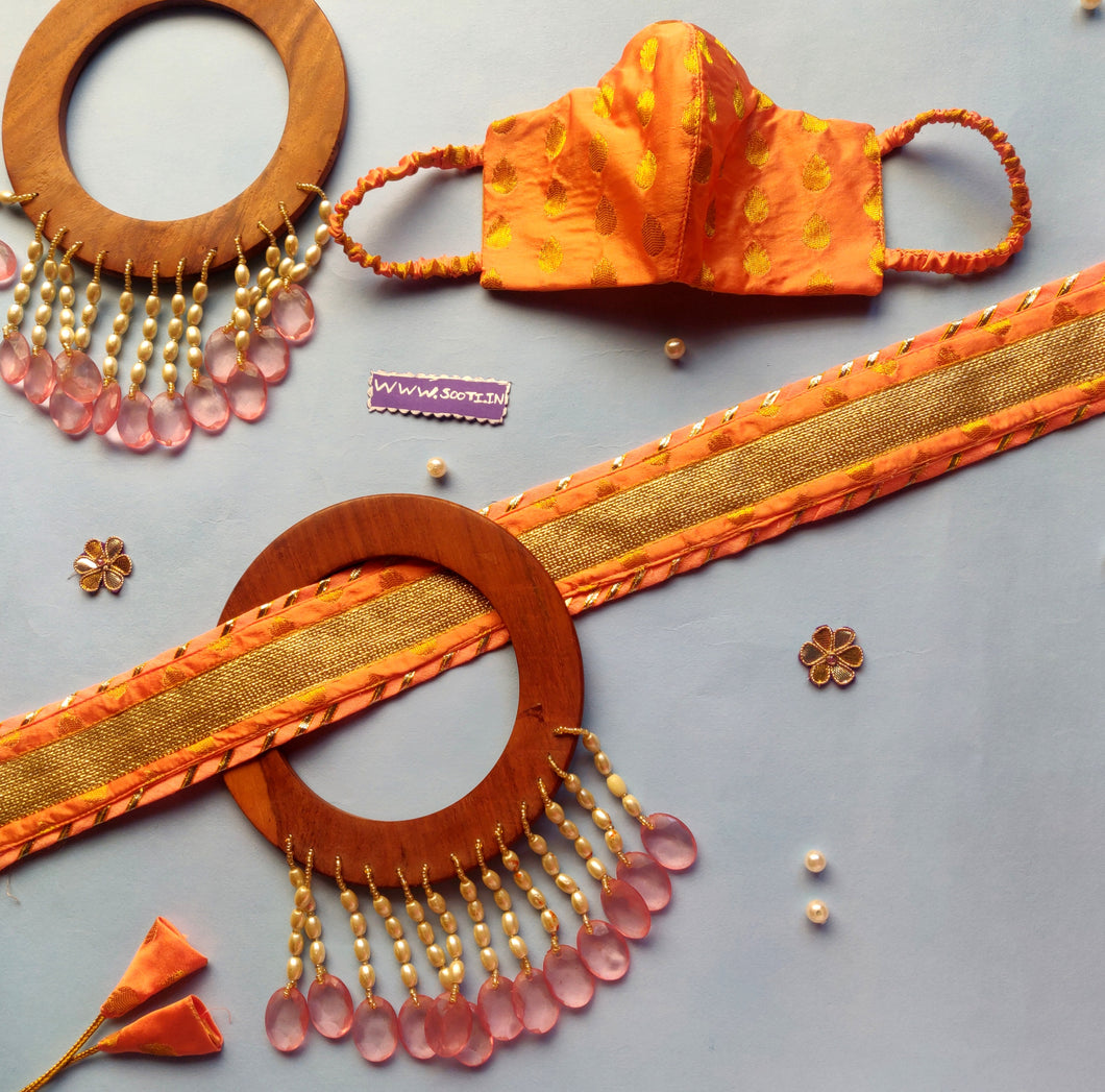 Sooti Belt - Peach & Gold | Wedding Collection