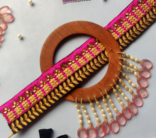 Load image into Gallery viewer, Sooti Belt - Pink &amp; Black | Wedding Collection