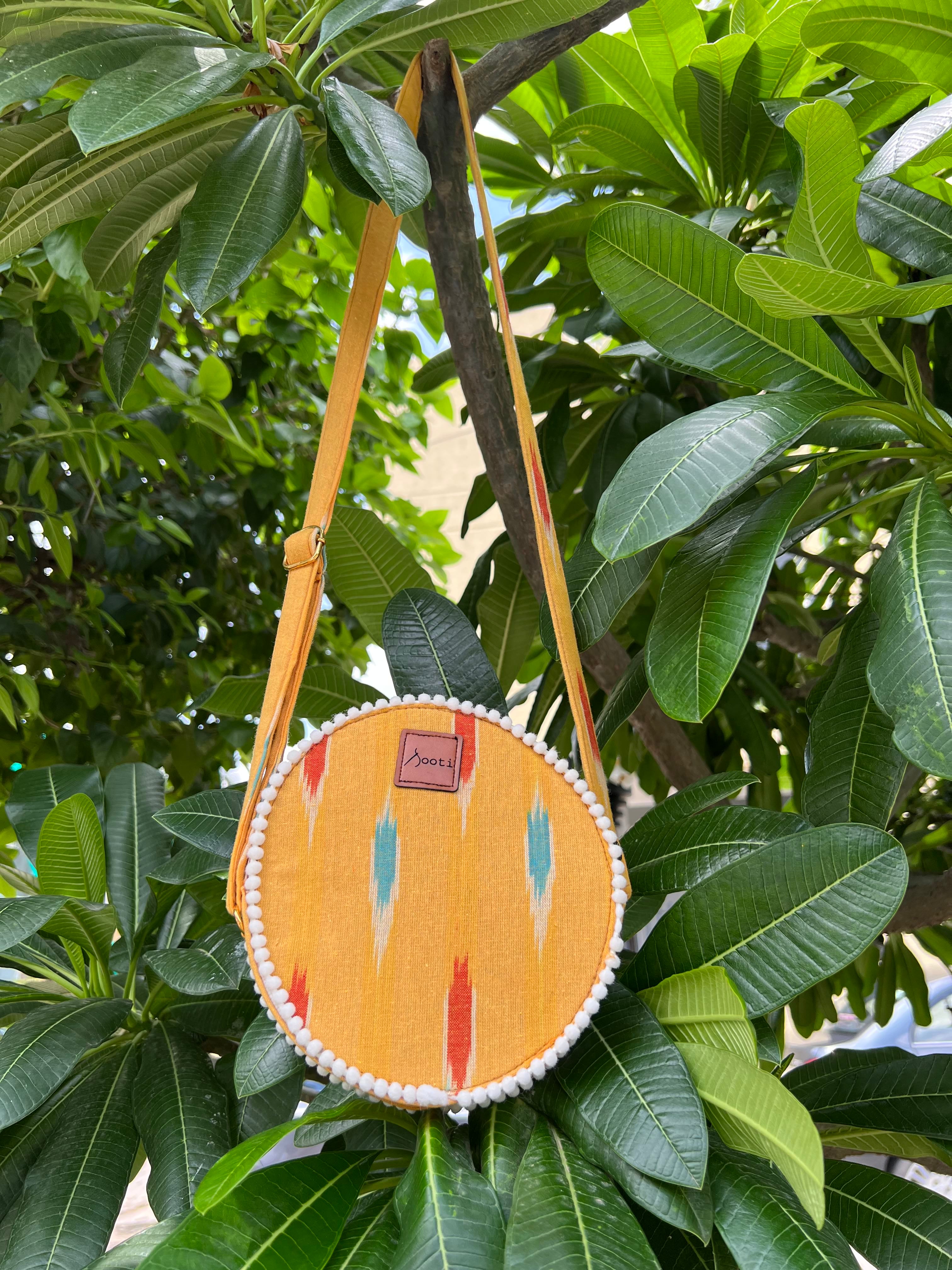 Round Sling Bag Mini Tropical Yellow Sooti.in