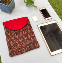 Load image into Gallery viewer, Sooti iPad Sleeve – Ajrakh Brown